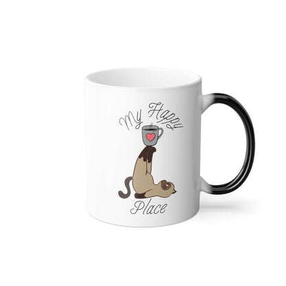 My Happy Place Kitten Color Morphing Mug, 11oz