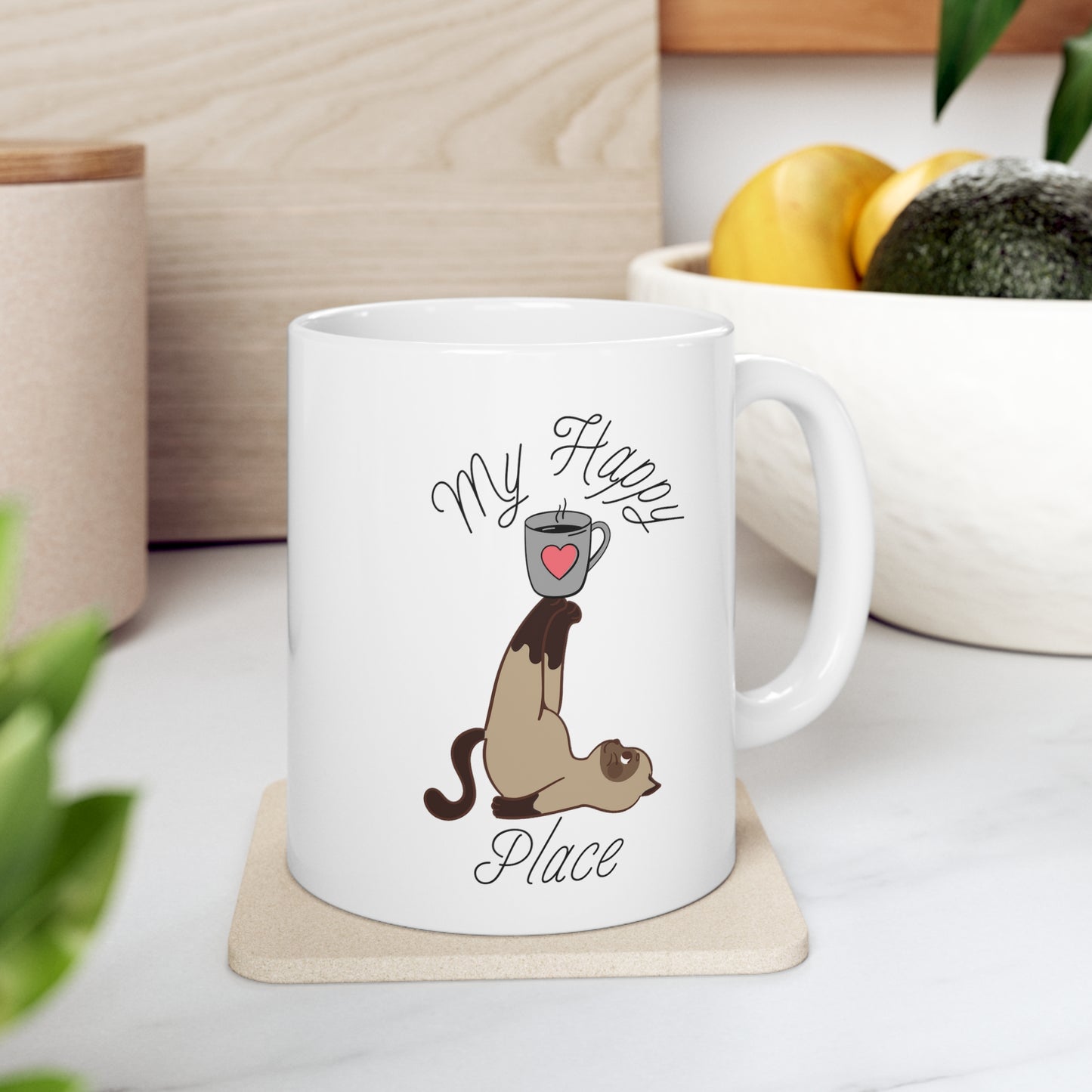 My Happy Place Kitten Ceramic Mug 11oz