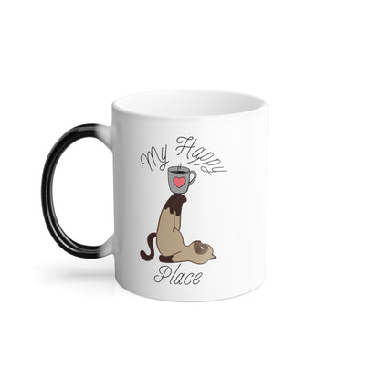 My Happy Place Kitten Color Morphing Mug, 11oz