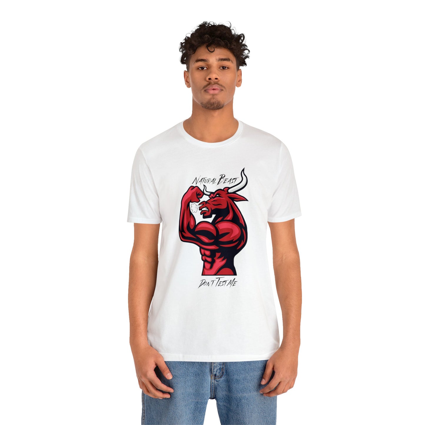 Natural Beast Bull, Unisex Jersey Short Sleeve Tee